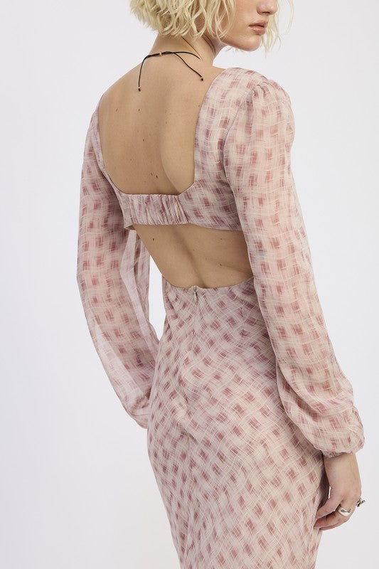 OPEN BACK PUFF SLEEVE MIDI DRESS WITH RUCHED BUST-Emory Park-[option4]-[option5]-[option6]-[option7]-[option8]-Shop-Boutique-Clothing-for-Women-Online