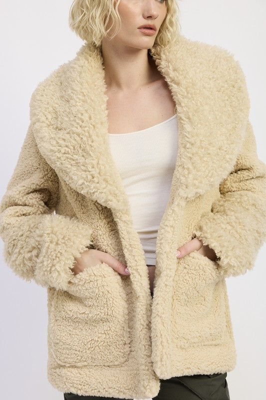 FUR TRIMMED FLEECE JACKET WITH POCKETS-Emory Park-[option4]-[option5]-[option6]-[option7]-[option8]-Shop-Boutique-Clothing-for-Women-Online