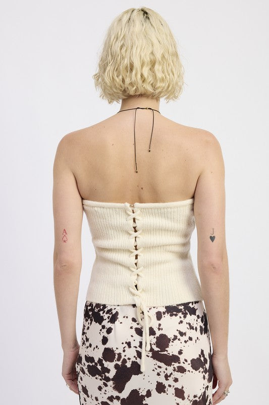 LACE UP TUBE SWEATER TOP-Emory Park-[option4]-[option5]-[option6]-[option7]-[option8]-Shop-Boutique-Clothing-for-Women-Online