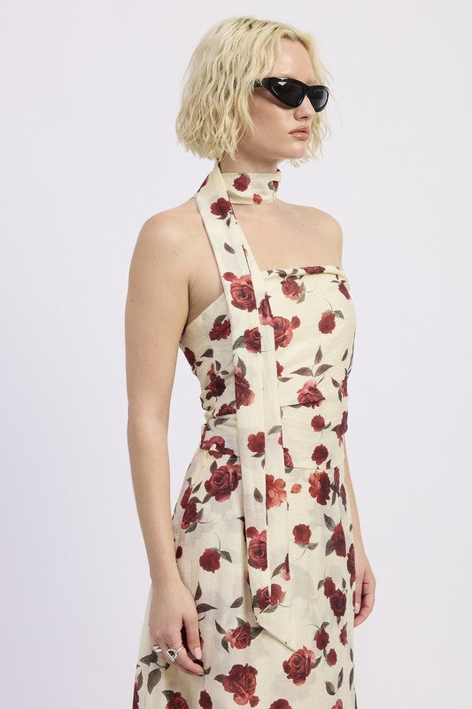 FLORAL PRINT FOULARD TOP-Emory Park-[option4]-[option5]-[option6]-[option7]-[option8]-Shop-Boutique-Clothing-for-Women-Online