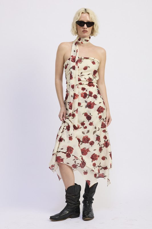 FLORAL PRINT FOULARD TOP-Emory Park-[option4]-[option5]-[option6]-[option7]-[option8]-Shop-Boutique-Clothing-for-Women-Online