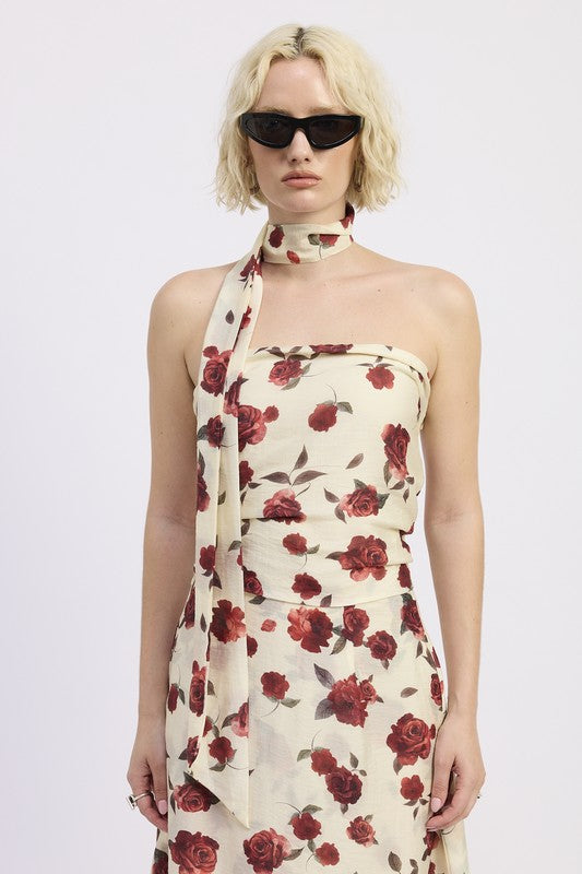 FLORAL PRINT FOULARD TOP-Emory Park-[option4]-[option5]-[option6]-[option7]-[option8]-Shop-Boutique-Clothing-for-Women-Online