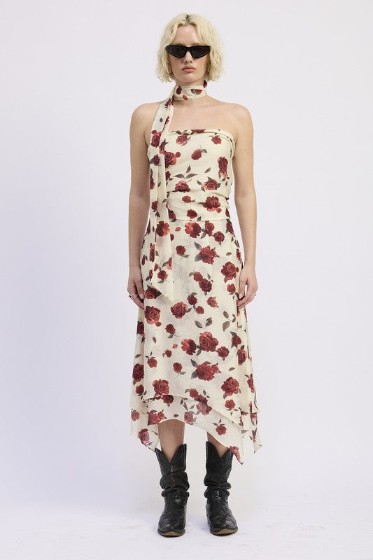 FLORAL PRINT FOULARD TOP-Emory Park-[option4]-[option5]-[option6]-[option7]-[option8]-Shop-Boutique-Clothing-for-Women-Online