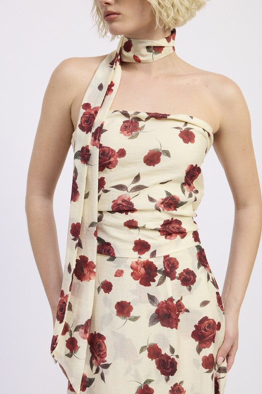 FLORAL PRINT FOULARD TOP-Emory Park-[option4]-[option5]-[option6]-[option7]-[option8]-Shop-Boutique-Clothing-for-Women-Online