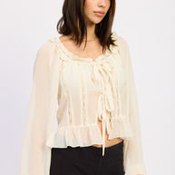 ROUND NECK LONGSLEEVE FLARED BLOUSE-Emory Park-[option4]-[option5]-[option6]-[option7]-[option8]-Shop-Boutique-Clothing-for-Women-Online