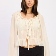 ROUND NECK LONGSLEEVE FLARED BLOUSE-Emory Park-[option4]-[option5]-[option6]-[option7]-[option8]-Shop-Boutique-Clothing-for-Women-Online