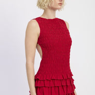 SLEEVELESS SMOCKED MINI DRESS WITH RUFFLE-Emory Park-[option4]-[option5]-[option6]-[option7]-[option8]-Shop-Boutique-Clothing-for-Women-Online