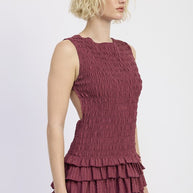 SLEEVELESS SMOCKED MINI DRESS WITH RUFFLE-Emory Park-[option4]-[option5]-[option6]-[option7]-[option8]-Shop-Boutique-Clothing-for-Women-Online