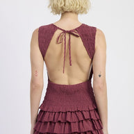 SLEEVELESS SMOCKED MINI DRESS WITH RUFFLE-Emory Park-[option4]-[option5]-[option6]-[option7]-[option8]-Shop-Boutique-Clothing-for-Women-Online