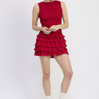 SLEEVELESS SMOCKED MINI DRESS WITH RUFFLE-Emory Park-[option4]-[option5]-[option6]-[option7]-[option8]-Shop-Boutique-Clothing-for-Women-Online