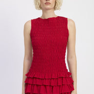 SLEEVELESS SMOCKED MINI DRESS WITH RUFFLE-Emory Park-[option4]-[option5]-[option6]-[option7]-[option8]-Shop-Boutique-Clothing-for-Women-Online