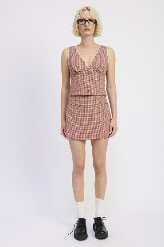 GINGHAM MINI SKIRT-Emory Park-[option4]-[option5]-[option6]-[option7]-[option8]-Shop-Boutique-Clothing-for-Women-Online