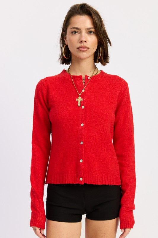 FITTED BUTTON UP CARDIGAN-Emory Park-[option4]-[option5]-[option6]-[option7]-[option8]-Shop-Boutique-Clothing-for-Women-Online