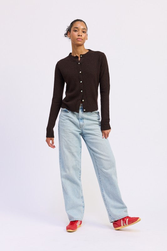 FITTED BUTTON UP CARDIGAN-Emory Park-[option4]-[option5]-[option6]-[option7]-[option8]-Shop-Boutique-Clothing-for-Women-Online