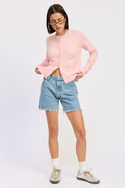 FITTED BUTTON UP CARDIGAN-Emory Park-[option4]-[option5]-[option6]-[option7]-[option8]-Shop-Boutique-Clothing-for-Women-Online