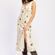 V NECK FLORAL MIDI BIAS DRESS WITH SLIT-Emory Park-[option4]-[option5]-[option6]-[option7]-[option8]-Shop-Boutique-Clothing-for-Women-Online