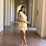 Linnen Stripe Paper Bag Detail Shorts & Vest Set-ACG Los Angeles-[option4]-[option5]-[option6]-[option7]-[option8]-Shop-Boutique-Clothing-for-Women-Online