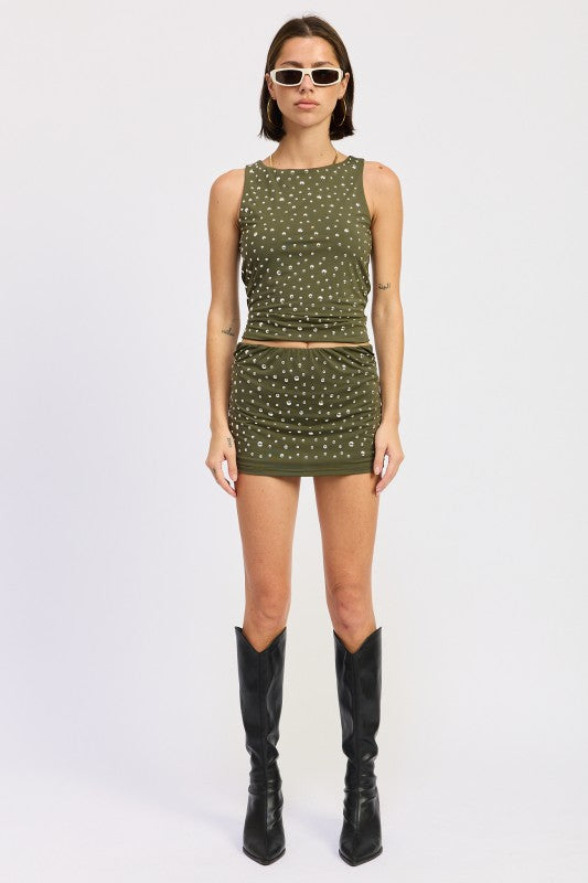 METALLIC HOTFIX KNIT LOW RISE SKORT-Emory Park-[option4]-[option5]-[option6]-[option7]-[option8]-Shop-Boutique-Clothing-for-Women-Online