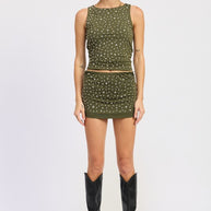 METALLIC HOTFIX KNIT LOW RISE SKORT-Emory Park-[option4]-[option5]-[option6]-[option7]-[option8]-Shop-Boutique-Clothing-for-Women-Online