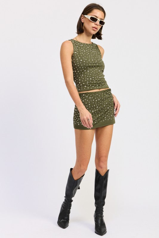 METALLIC HOTFIX KNIT LOW RISE SKORT-Emory Park-[option4]-[option5]-[option6]-[option7]-[option8]-Shop-Boutique-Clothing-for-Women-Online