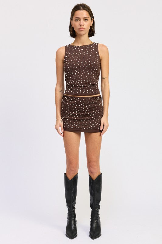 METALLIC HOTFIX KNIT LOW RISE SKORT-Emory Park-[option4]-[option5]-[option6]-[option7]-[option8]-Shop-Boutique-Clothing-for-Women-Online