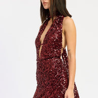 SEQUIN HALTER SCARF MINI DRESS-Emory Park-[option4]-[option5]-[option6]-[option7]-[option8]-Shop-Boutique-Clothing-for-Women-Online
