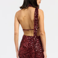 SEQUIN HALTER SCARF MINI DRESS-Emory Park-[option4]-[option5]-[option6]-[option7]-[option8]-Shop-Boutique-Clothing-for-Women-Online