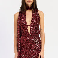 SEQUIN HALTER SCARF MINI DRESS-Emory Park-CHERRY-S-[option4]-[option5]-[option6]-[option7]-[option8]-Shop-Boutique-Clothing-for-Women-Online