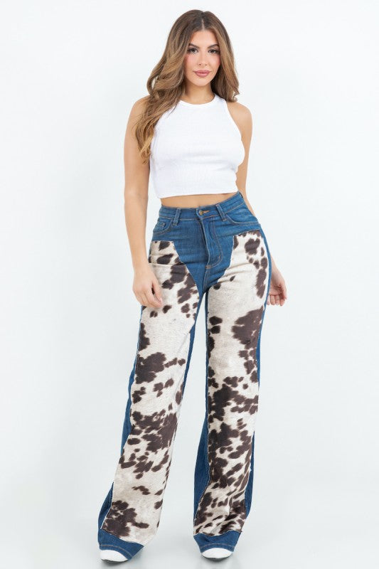 Cow Hide Wide Leg Jean-GJG Denim-[option4]-[option5]-[option6]-[option7]-[option8]-Shop-Boutique-Clothing-for-Women-Online
