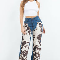 Cow Hide Wide Leg Jean-GJG Denim-[option4]-[option5]-[option6]-[option7]-[option8]-Shop-Boutique-Clothing-for-Women-Online