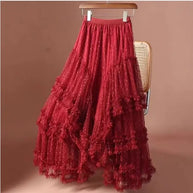 Mesh ruffle maxi skirt-Miss Sparkling-Red-S-[option4]-[option5]-[option6]-[option7]-[option8]-Shop-Boutique-Clothing-for-Women-Online
