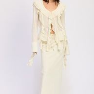 SATIN MAXI SKIRT WITH DRAWSTRING-Emory Park-[option4]-[option5]-[option6]-[option7]-[option8]-Shop-Boutique-Clothing-for-Women-Online