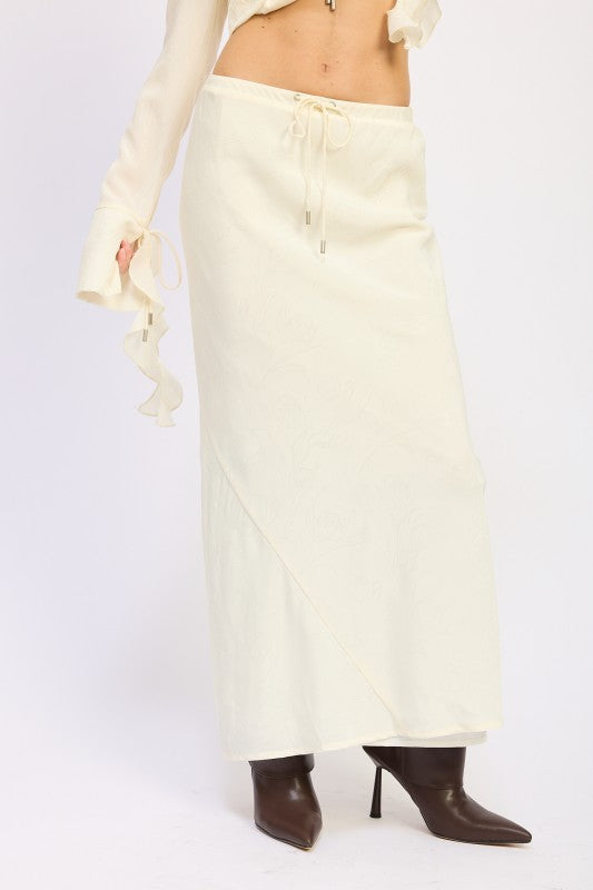 SATIN MAXI SKIRT WITH DRAWSTRING-Emory Park-[option4]-[option5]-[option6]-[option7]-[option8]-Shop-Boutique-Clothing-for-Women-Online