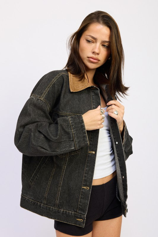 MIX MEDIA OVERSIZE DENIM JACKET-Emory Park-[option4]-[option5]-[option6]-[option7]-[option8]-Shop-Boutique-Clothing-for-Women-Online