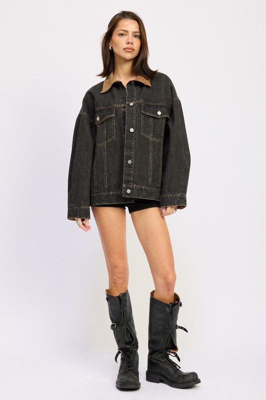 MIX MEDIA OVERSIZE DENIM JACKET-Emory Park-[option4]-[option5]-[option6]-[option7]-[option8]-Shop-Boutique-Clothing-for-Women-Online