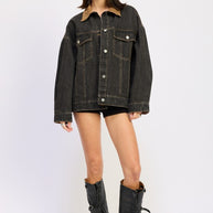 MIX MEDIA OVERSIZE DENIM JACKET-Emory Park-[option4]-[option5]-[option6]-[option7]-[option8]-Shop-Boutique-Clothing-for-Women-Online