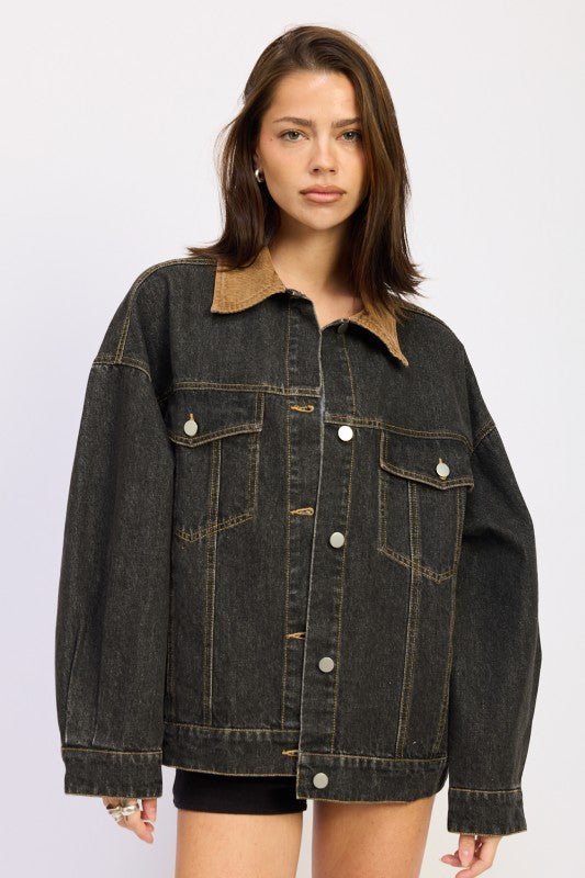 MIX MEDIA OVERSIZE DENIM JACKET-Emory Park-[option4]-[option5]-[option6]-[option7]-[option8]-Shop-Boutique-Clothing-for-Women-Online