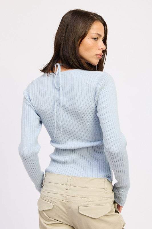 SQUARED NECK KNIT TOP WITH CUT OUT DETAIL-Emory Park-[option4]-[option5]-[option6]-[option7]-[option8]-Shop-Boutique-Clothing-for-Women-Online