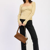 SQUARED NECK KNIT TOP WITH CUT OUT DETAIL-Emory Park-[option4]-[option5]-[option6]-[option7]-[option8]-Shop-Boutique-Clothing-for-Women-Online