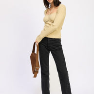 SQUARED NECK KNIT TOP WITH CUT OUT DETAIL-Emory Park-[option4]-[option5]-[option6]-[option7]-[option8]-Shop-Boutique-Clothing-for-Women-Online