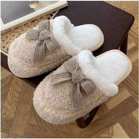 Cozy Knit Bow Slippers-Miss Sparkling-[option4]-[option5]-[option6]-[option7]-[option8]-Shop-Boutique-Clothing-for-Women-Online