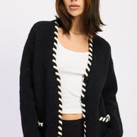 LEATHER TRIM CARDIGAN WITH BUTTONS-Emory Park-[option4]-[option5]-[option6]-[option7]-[option8]-Shop-Boutique-Clothing-for-Women-Online