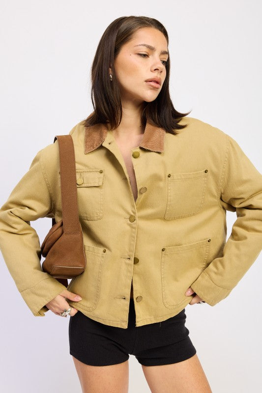 COMBO CHORE JACKET WITH POCKETS-Emory Park-[option4]-[option5]-[option6]-[option7]-[option8]-Shop-Boutique-Clothing-for-Women-Online