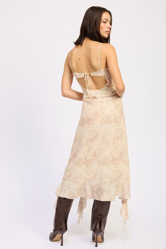 RUFFLE MIDI DRESS WITH BACK TIE DETAIL-Emory Park-[option4]-[option5]-[option6]-[option7]-[option8]-Shop-Boutique-Clothing-for-Women-Online
