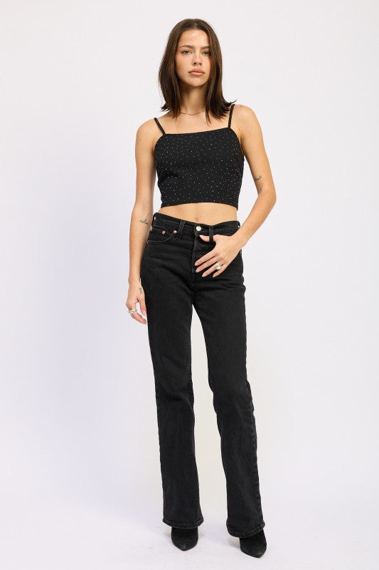 DENIM HOTFIX CROPPED TOP-Emory Park-[option4]-[option5]-[option6]-[option7]-[option8]-Shop-Boutique-Clothing-for-Women-Online