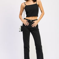 DENIM HOTFIX CROPPED TOP-Emory Park-[option4]-[option5]-[option6]-[option7]-[option8]-Shop-Boutique-Clothing-for-Women-Online