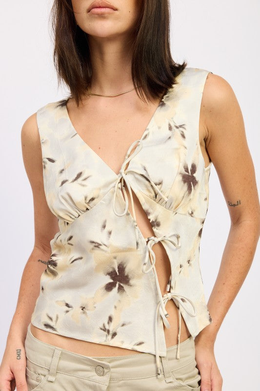 DEEP V NECK FLORAL BIAS TOP-Emory Park-[option4]-[option5]-[option6]-[option7]-[option8]-Shop-Boutique-Clothing-for-Women-Online