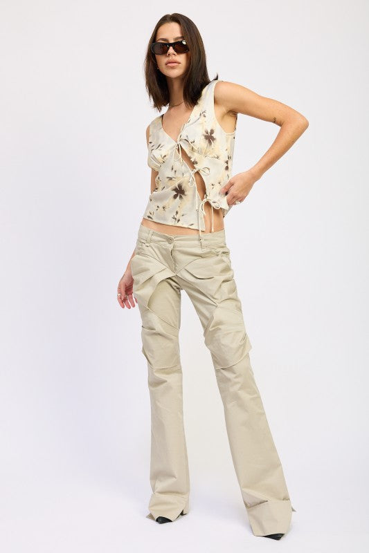 DEEP V NECK FLORAL BIAS TOP-Emory Park-[option4]-[option5]-[option6]-[option7]-[option8]-Shop-Boutique-Clothing-for-Women-Online