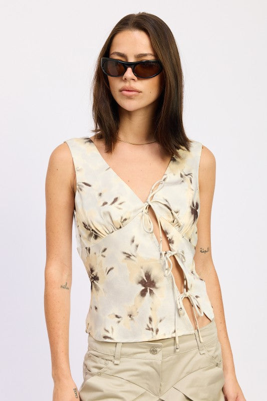 DEEP V NECK FLORAL BIAS TOP-Emory Park-[option4]-[option5]-[option6]-[option7]-[option8]-Shop-Boutique-Clothing-for-Women-Online