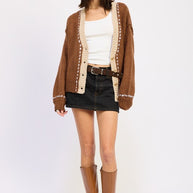 BUTTON DOWN CONTRASTED CARDIGAN-Emory Park-[option4]-[option5]-[option6]-[option7]-[option8]-Shop-Boutique-Clothing-for-Women-Online